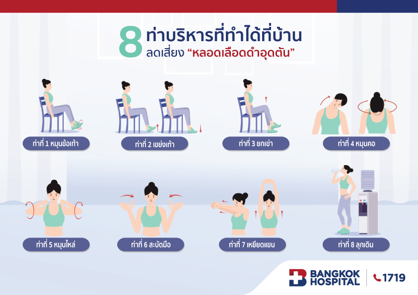 8 ท่าออกกำลังป้องกันหลอดเลือดดำอุดตัน